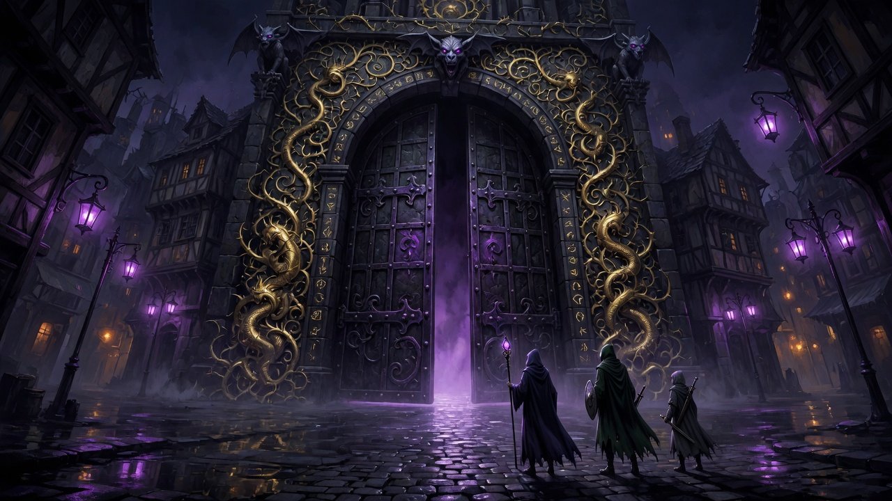 Adventurers at the dungeon gate